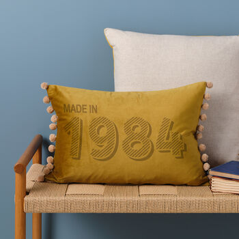 Personalised 40th Birthday Velvet Cushion, 3 of 7