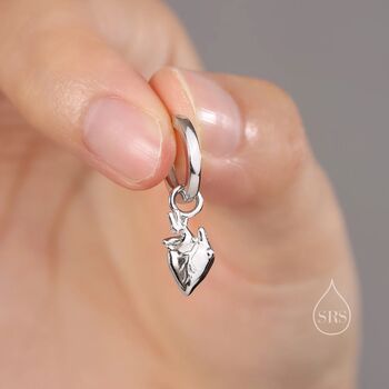 Anatomical Heart Hoop Earrings In Sterling Silver, 2 of 9