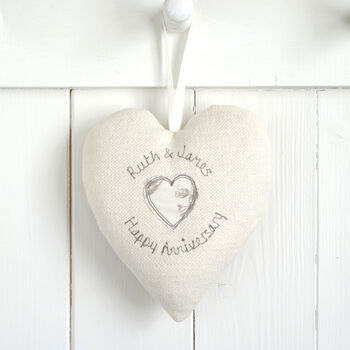 Personalised 4th Linen Wedding Anniversary Heart, 9 of 9