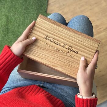 Personalised Oak Memory Box, 3 of 12