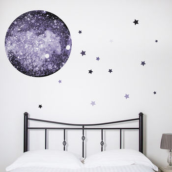 Watercolour Moon And Stars Wall Sticker, 3 of 4