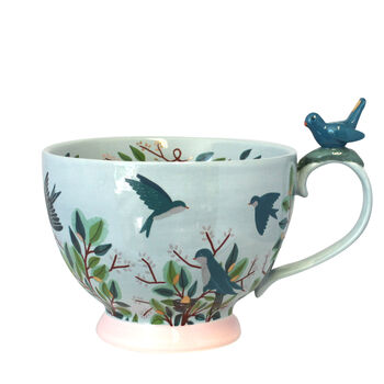 Large Decorative Mug With Blue Bird, 4 of 8