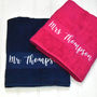 Personalised Embroidered Mr And Mrs Towels, thumbnail 2 of 7