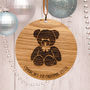 Personalised Wooden Bear Baby's First Christmas, thumbnail 1 of 3