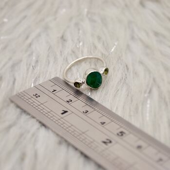 Green Onyx Tourmaline Sterling Silver Ring, 9 of 10