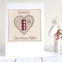 Personalised Heart 1st Christmas Card For Baby Girl, thumbnail 1 of 12