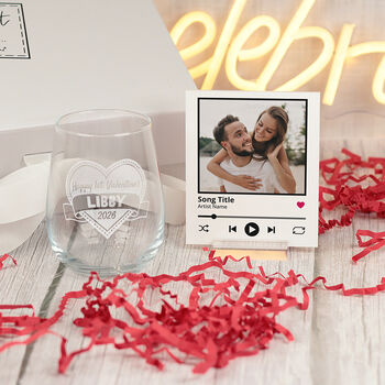 Personalised 1st Valentine's Day Stemless Glass, 4 of 7