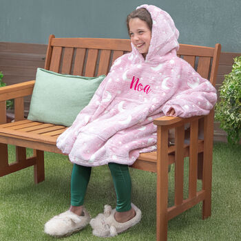 Personalised Kids Glow In The Dark Oversized Hooded Blanket, 2 of 9