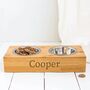 Personalised Name Bamboo Double Dog Or Cat Bowl, thumbnail 1 of 3