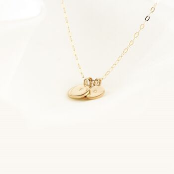 Solid 9ct Gold Personalised Disc Necklace, 3 of 4