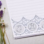A5 Personalised Letter Writing Paper Blue Rabbit Design, thumbnail 2 of 4