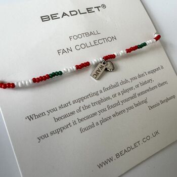 Wrexham Football Club Fan Bead Bracelet With Charms, 3 of 5