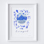 Sefton Park, Liverpool Blue Tile Inspired Travel Print, thumbnail 6 of 7