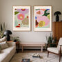 Flower Market Botanical Set Of Two Art Prints, thumbnail 1 of 3