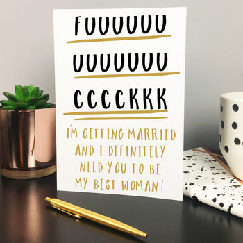 Funny Rude Best Woman Card With Personalised Quote, 2 of 3