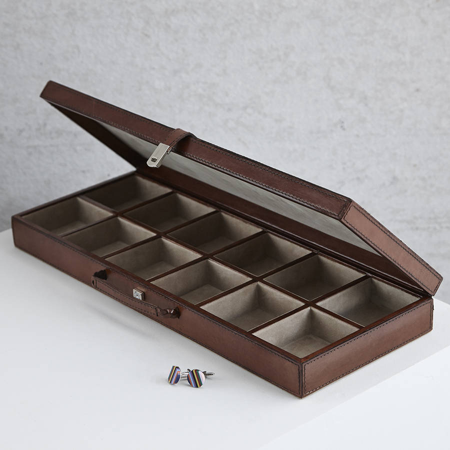 Leather Cufflink Case By Life Of Riley