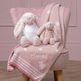 Personalised Pink Star Baby Blanket And Bashful Bunny, thumbnail 1 of 4