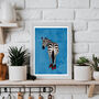 Custom Personalised Zebra Wearing Heels Art Print, thumbnail 7 of 11