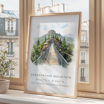 USA Travel Poster Of Grandfather Mountain, 3 of 7