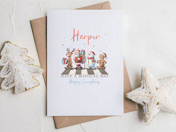 Cute Christmas Gang Personalised Christmas Card, 2 of 2