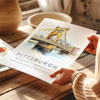 Pittsburgh USA Travel Poster, 4 of 7