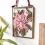 Spring Blossom Pink Embroidery Art Brass Frame, thumbnail 1 of 5