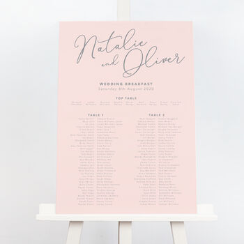 Natalie Blush Pink Wedding Table Plan, 2 of 4
