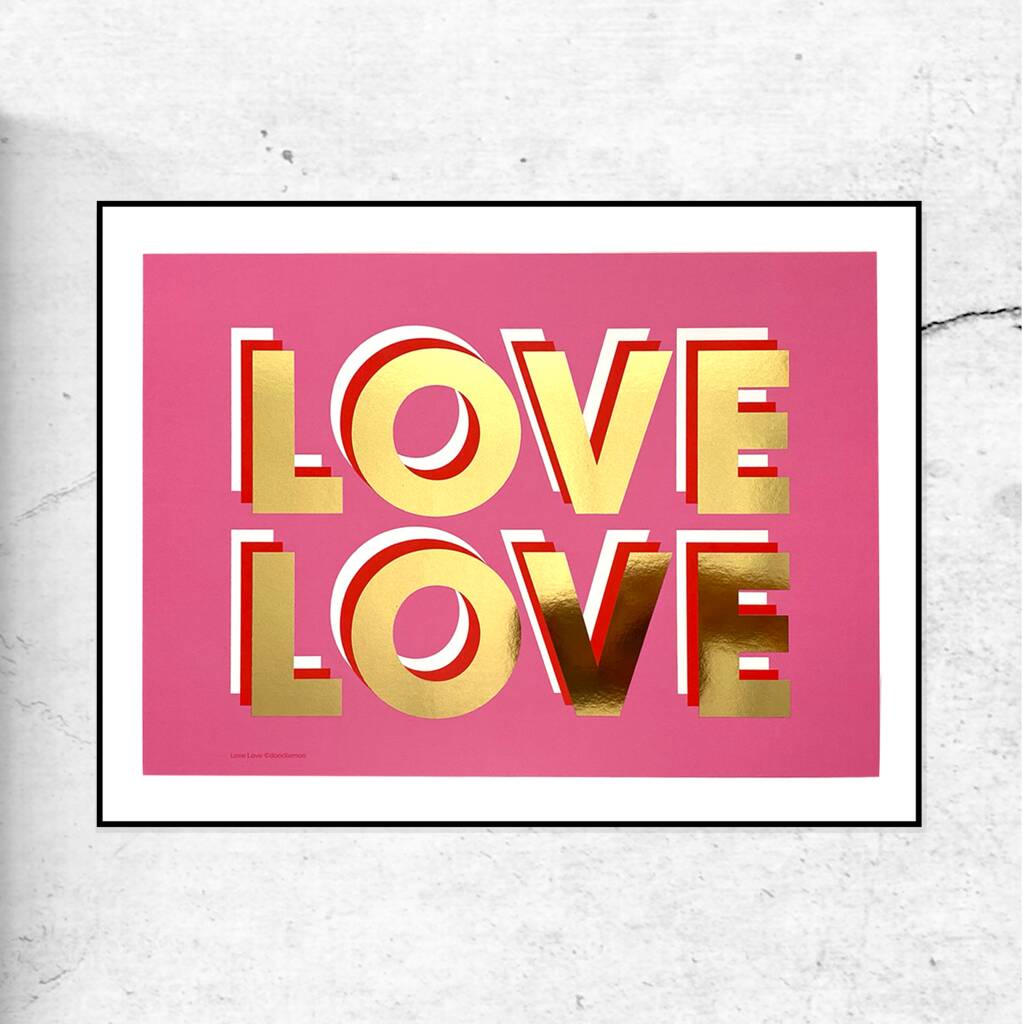 Love Love Gold Foil Special Edition By Doodlemoo