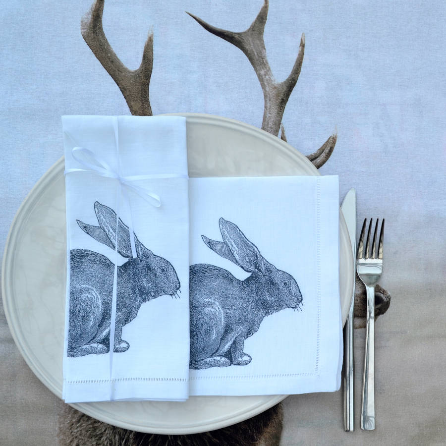 Hare Table Napkin By The Linen Peddler | notonthehighstreet.com