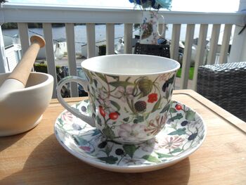 Large Cup And Saucer In Hedgerow Bramble Design, 7 of 12