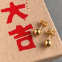 Lunar New Year Gold Earrings – Year Of The Snake 2025, thumbnail 1 of 6