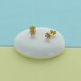 Petite Daisy Stud Earrings Gold Plated Sterling Silver, thumbnail 1 of 2