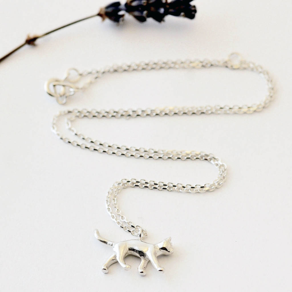 Cat Necklace In Sterling Silver By Heather Scott Jewellery