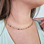 18ct Gold Plated Multi Colour Gemstone Crystal Necklace, thumbnail 2 of 5