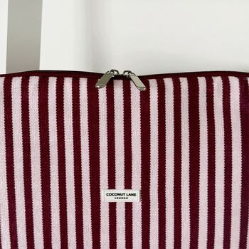 Blushberry Scallop Stripes Towel Laptop Sleeve, 2 of 4