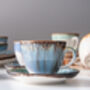 Turquoise Set Of Two Porcelain Tea Cup With Saucer, thumbnail 8 of 9