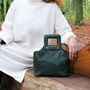 Handmade Green Leather Handbag For Women Personalised, thumbnail 1 of 12