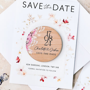 Save The Date Magnet Cards Wedding Floral Arch, 10 of 10