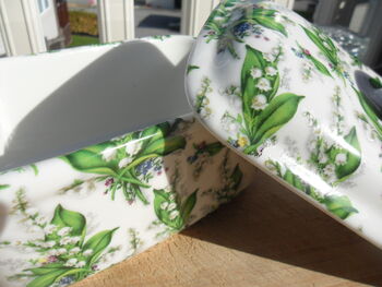 Lidded Butterdish In Lily Of The Valley Chintz Design, 8 of 8