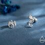 Mismatched Dragon Screw Back Earrings In Sterling Silver, thumbnail 1 of 11