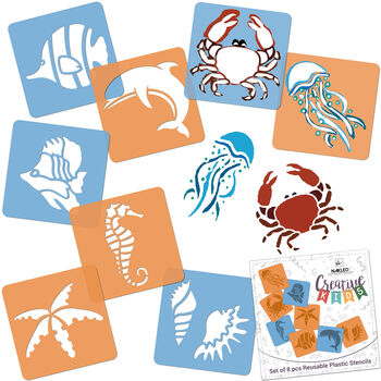 Drawing Stencils For Kids Sea Animals With Brushes, 2 of 3