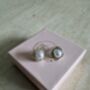 Gold Plated Pearl Stud Earrings, thumbnail 3 of 5