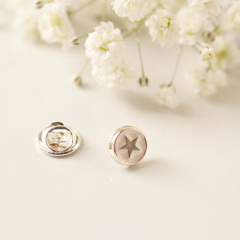 White Enamel Star Modesty Pin, 4 of 10