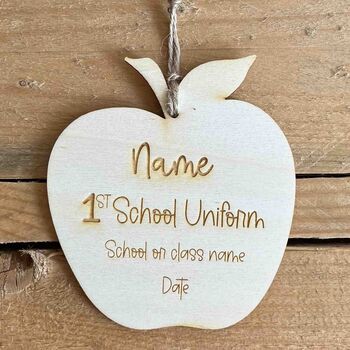 Personalised First School Uniform Hanger Tag Photo Prop, 5 of 6
