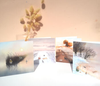 Set Of Four Artistic 'Winter Wonders' Christmas Cards, 6 of 9