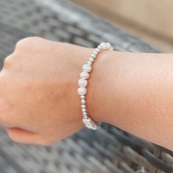 Sterling Silver Freshwater Pearl Bridal Bracelet, 2 of 3