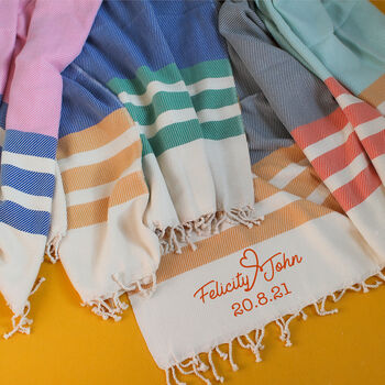 Personalised Cotton Larger Beach Towel, Shawl, 2 of 12