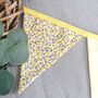 Bunting In Butter Yellow With Ditsy Floral Flowers. Bunting Flags Girls Bedroom, Personalised Baby Room Garland Name Banner, thumbnail 11 of 12