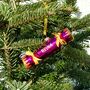 Personalised Glass Christmas Cracker Christmas Tree Decoration, thumbnail 5 of 5