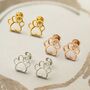 Sterling Silver Paw Print Studs, thumbnail 2 of 9